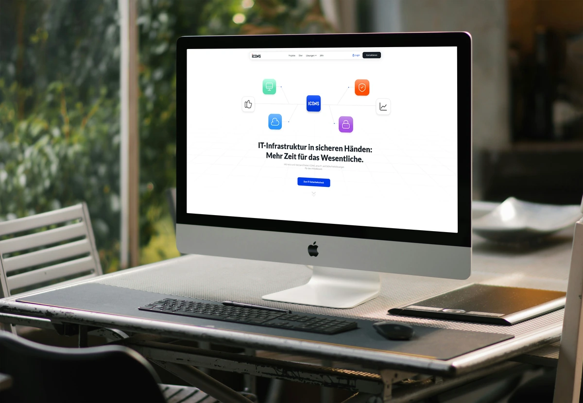 Website mit Leistungsübersicht für ICONS
